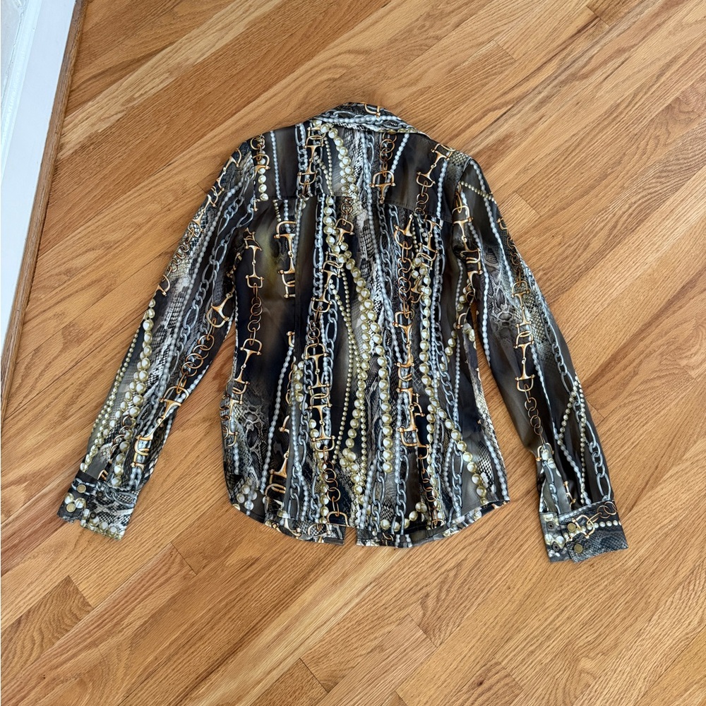 Vintage Y2K cache work blouse sexy - Picture 3 of 3